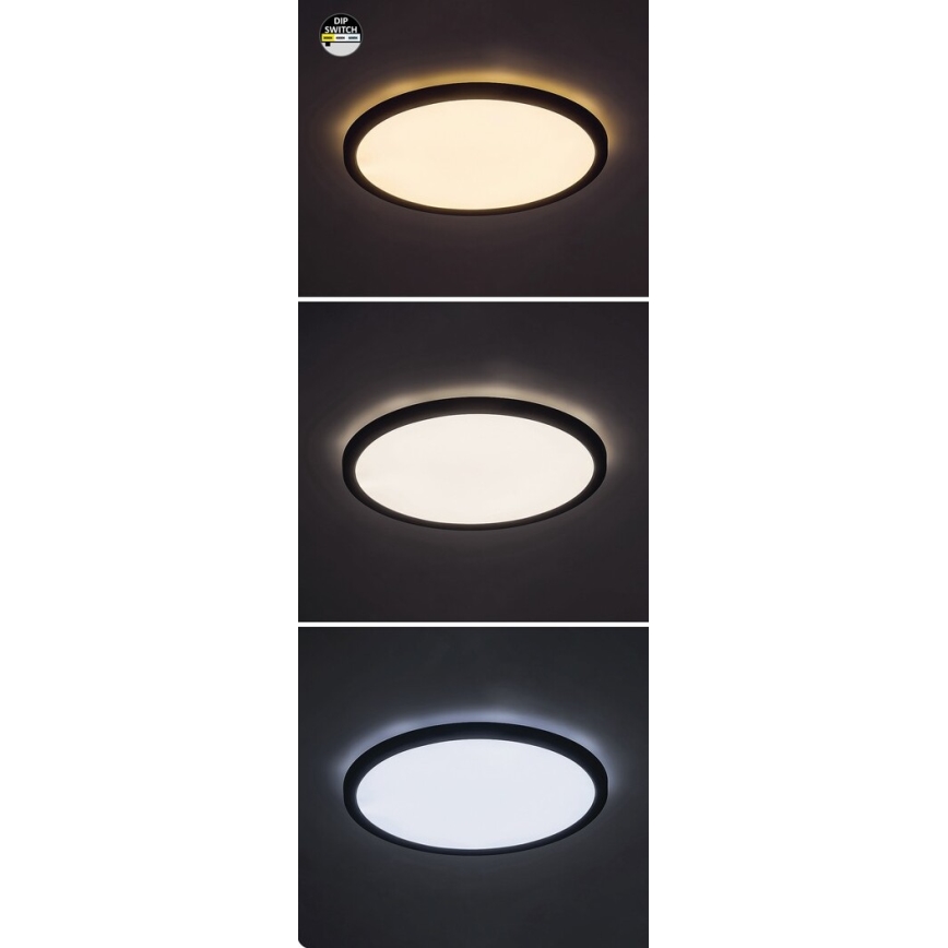 Rabalux - LED mennyezeti lámpa LED/24W/230V 3000/4000/6000K átmérő 29 cm fekete