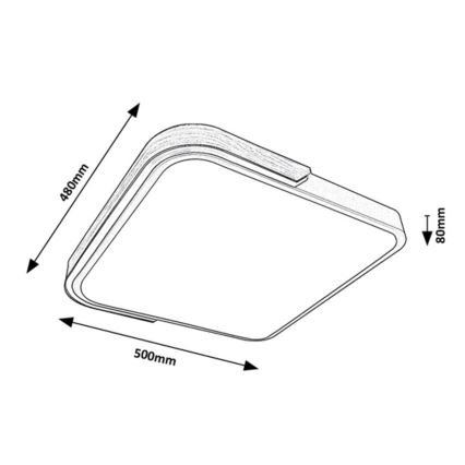 Rabalux - LED RGB Dimmelhető mennyezeti lámpa LED/48W/230V 3000K/4000K/6500K Wi-Fi Tuya + távirányítás