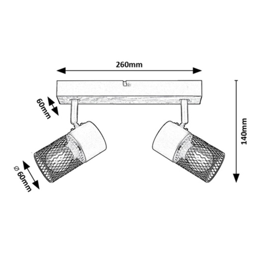 Rabalux - Spotlámpa 2xE14/40W/230V tölgy