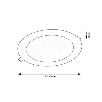 Rabalux - LED Beépíthető lámpa LED/18W/230V átm. 22 cm fekete