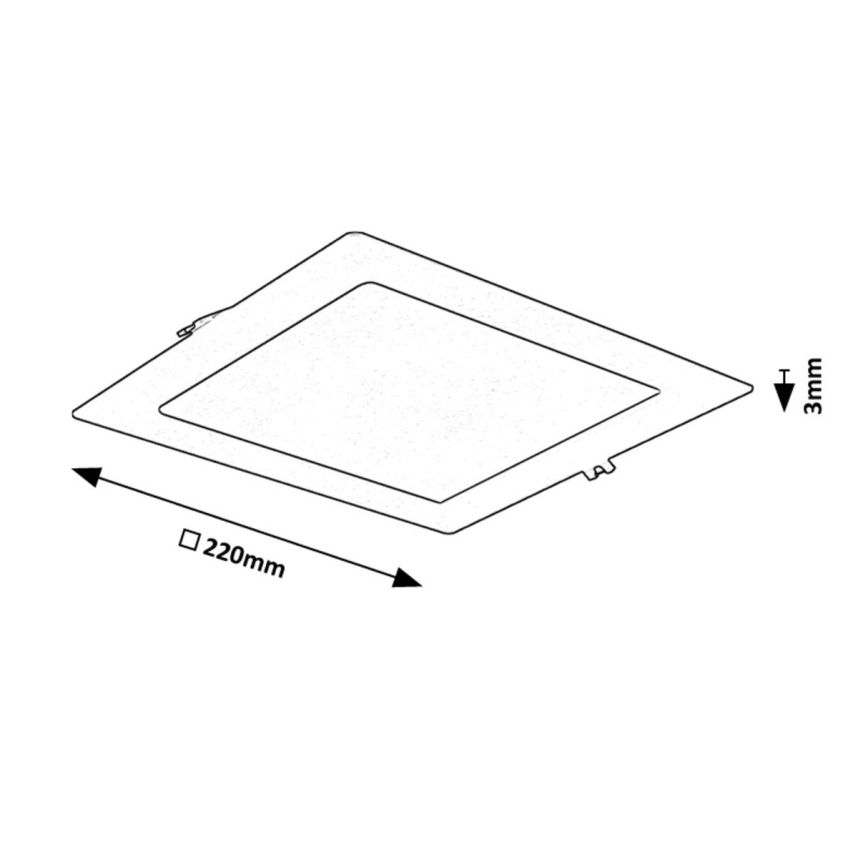 Rabalux - LED Beépíthető lámpa LED/18W/230V 22x22 cm fekete