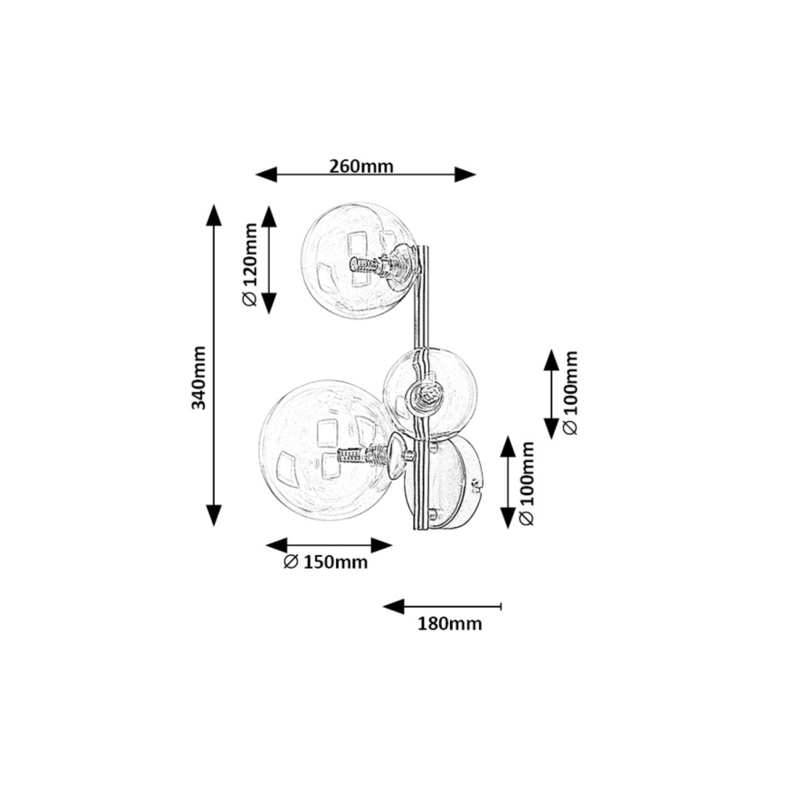 Rabalux - Fali lámpa 3xG9/28W/230V