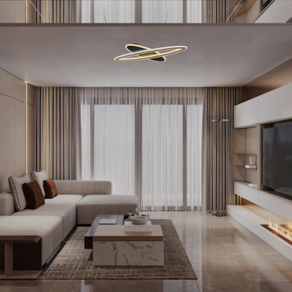 Rabalux - LED Dimmelhető mennyezeti lámpatest LED/70W/230V 3000/4000/6000K fekete + távirányító átm. 70 cm