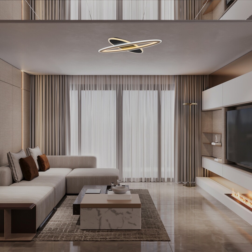 Rabalux - LED Dimmelhető mennyezeti lámpatest LED/70W/230V 3000/4000/6000K fekete + távirányító átm. 70 cm