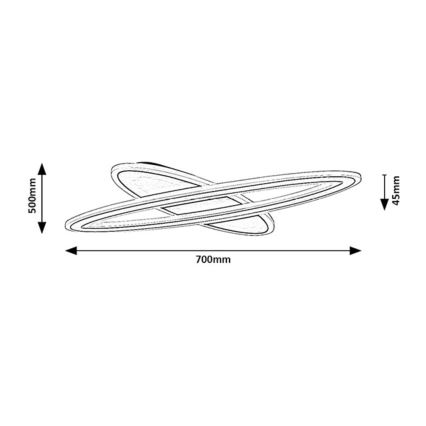 Rabalux - LED Dimmelhető mennyezeti lámpatest LED/70W/230V 3000/4000/6000K fekete + távirányító átm. 70 cm