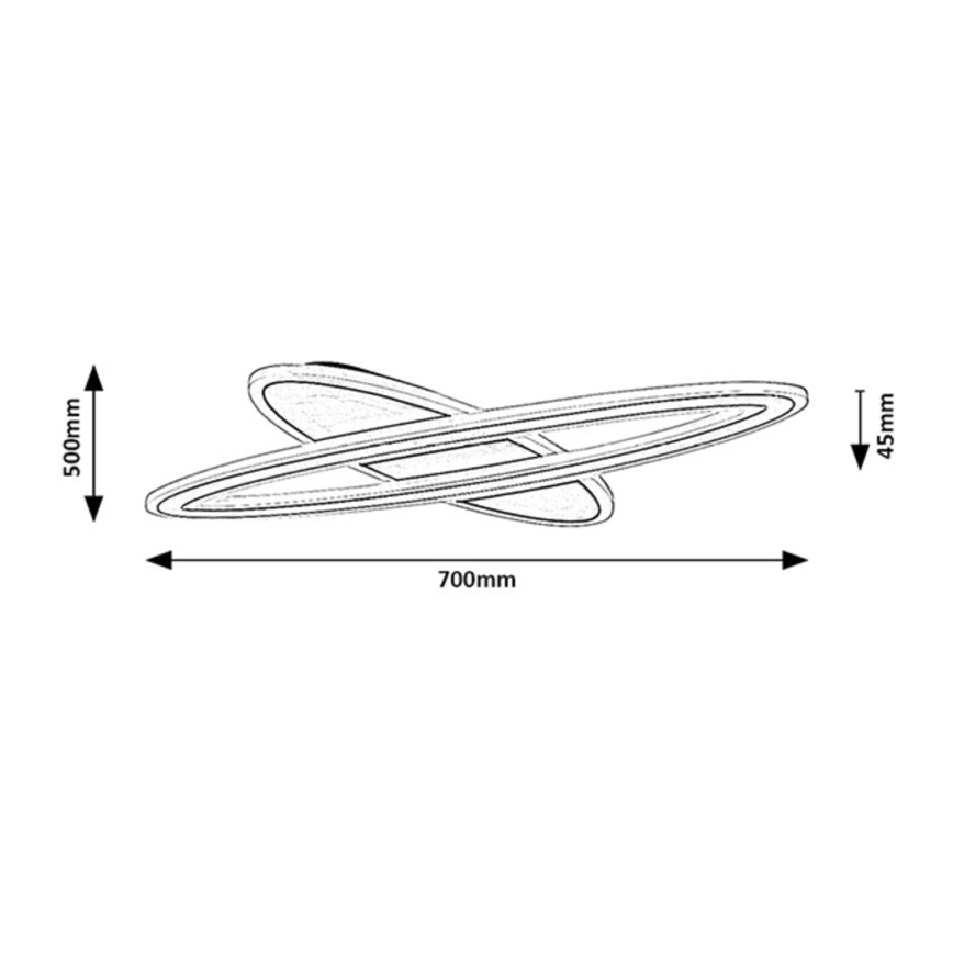 Rabalux - LED Dimmelhető mennyezeti lámpatest LED/70W/230V 3000/4000/6000K fekete + távirányító átm. 70 cm