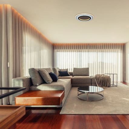 Rabalux - LED dimmelhető mennyezeti lámpatest LED/56W/230V 3000/4000/6000K matt króm/fekete + távirányító átm. 45 cm