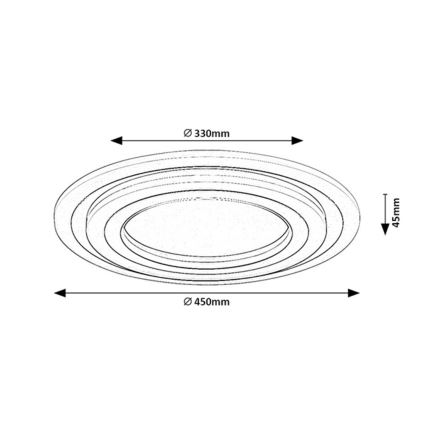 Rabalux - LED fényerőszabályozható mennyezeti lámpa LED/56W/230V 3000/4000/6000K matt króm + távirányító átm. 45 cm