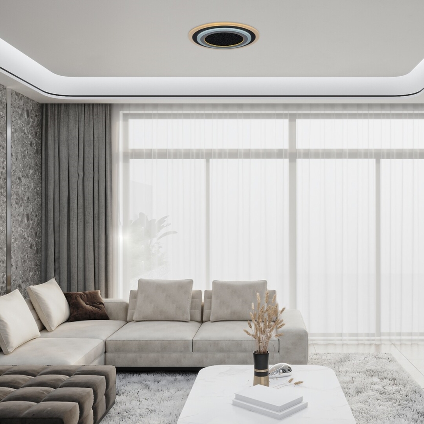 Rabalux - LED dimmelhető mennyezeti lámpatest LED/56W/230V 3000/4000/6000K fekete + távirányító átm. 45 cm