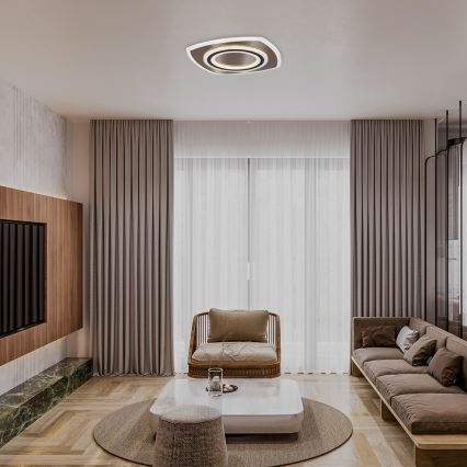 Rabalux - Dimmelhető LED mennyezeti lámpa LED/60W/230V 3000/4000/6000K matt króm/fekete + távirányító 48x48 cm