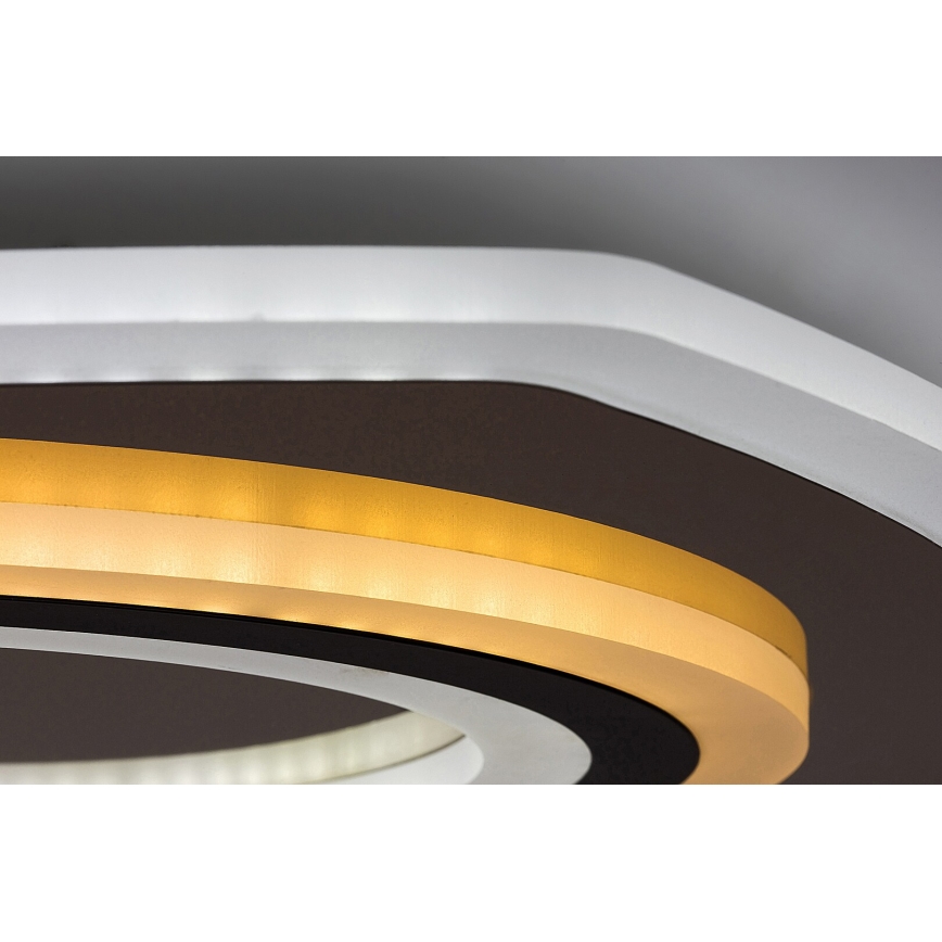 Rabalux - Dimmelhető LED mennyezeti lámpa LED/60W/230V 3000/4000/6000K matt króm/fekete + távirányító 48x48 cm