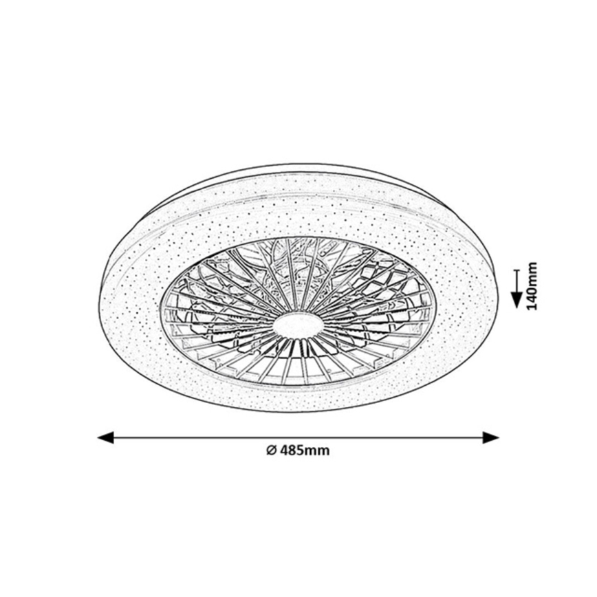 Rabalux - LED dimmelhető mennyezeti lámpa ventilátorral LED/48W/230V 3000-6500K + távirányító