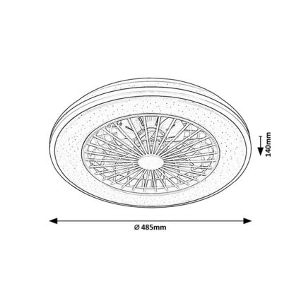 Rabalux - LED dimmelhető mennyezeti lámpa ventilátorral LED/48W/230V 3000-6500K + távirányító