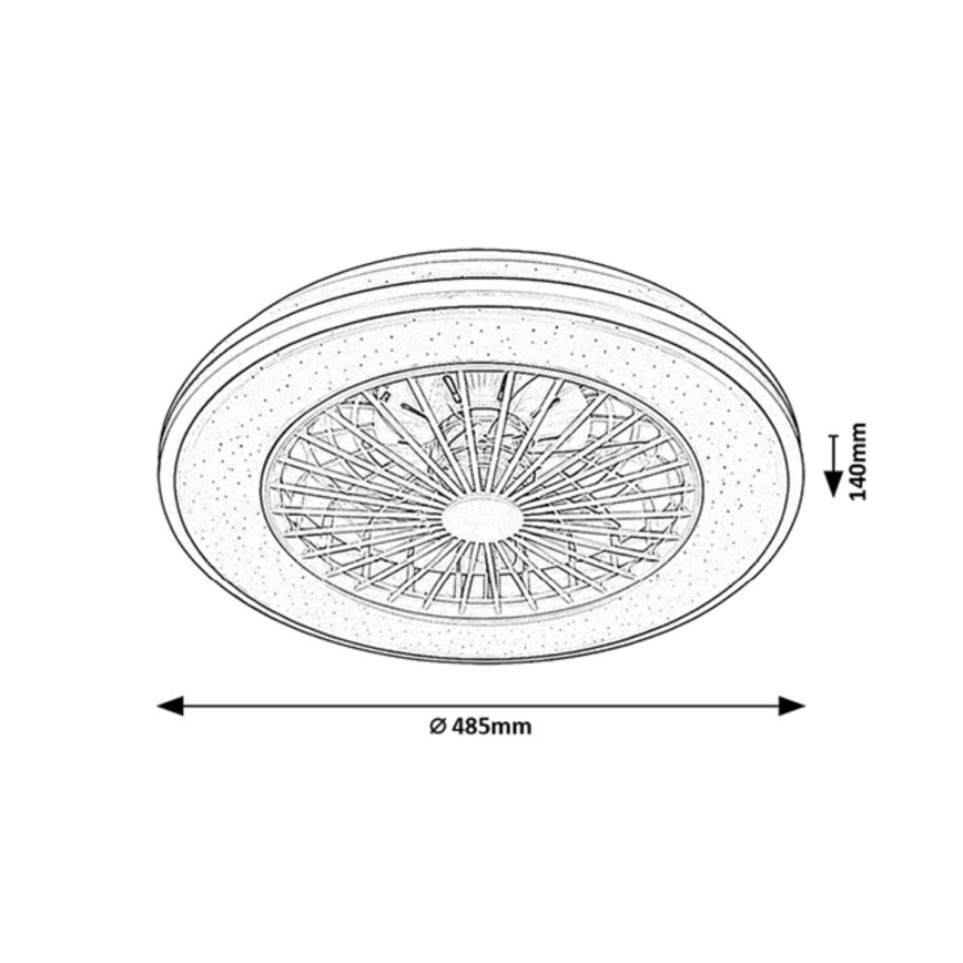 Rabalux - LED dimmelhető mennyezeti lámpa ventilátorral LED/48W/230V 3000-6500K + távirányító