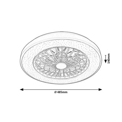Rabalux - LED dimmelhető mennyezeti lámpa ventilátorral LED/48W/230V 3000-6500K + távirányító