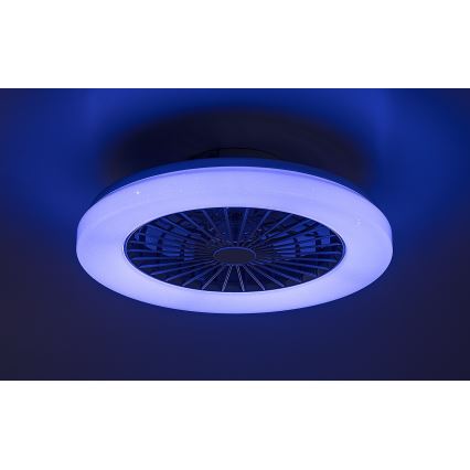 Rabalux - LED RGB állítható fényerejű mennyezeti lámpa ventilátorral LED/48W/230V 3000-6500K + távirányító