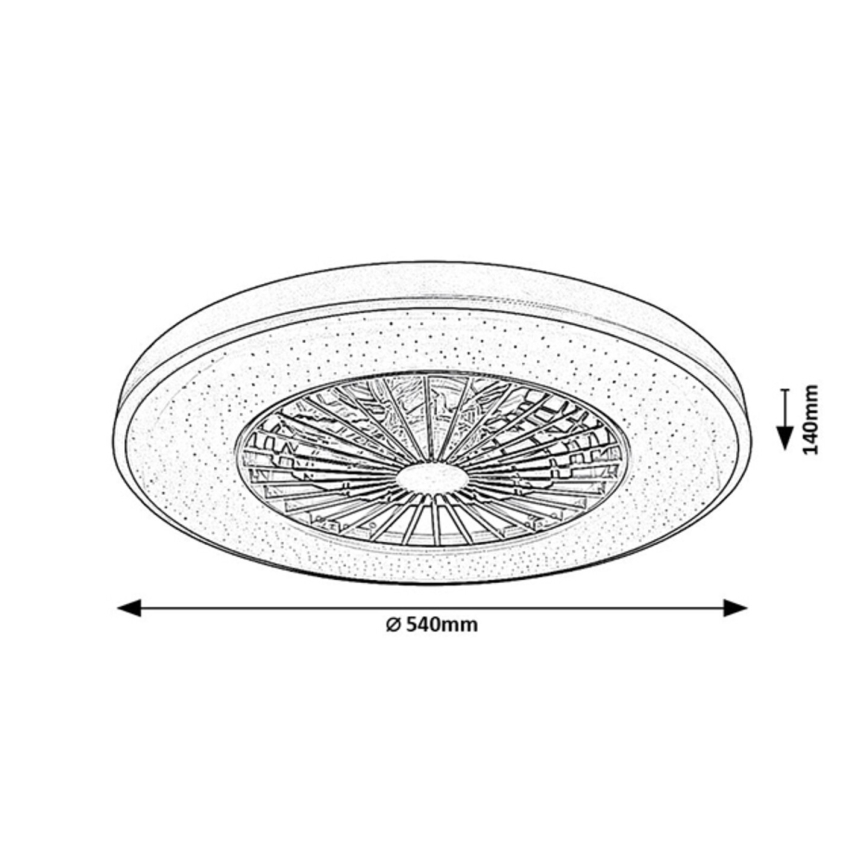 Rabalux - LED dimmelhető mennyezeti lámpa ventilátorral LED/72W/230V 3000-6500K + távirányító