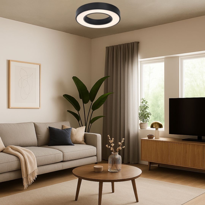 Rabalux - LED mennyezeti lámpatest LED/24W/230V 3000/4000/6500K átm. 40 cm fekete