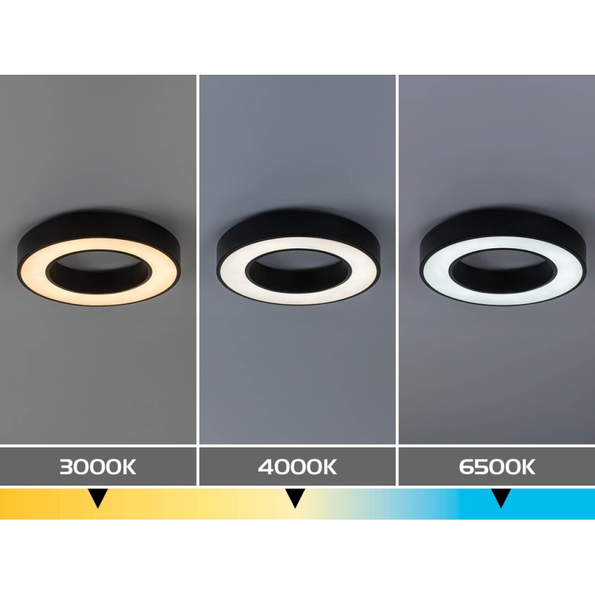 Rabalux - Fényerőszabályozható mennyezeti LED lámpa LED/45W/230V 3000–6500K átm. 60 cm fekete + távirányító