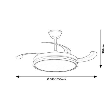 Rabalux - LED dimmelhető mennyezeti lámpa ventilátorral LED/60W/230V 3000-6500K + távirányító