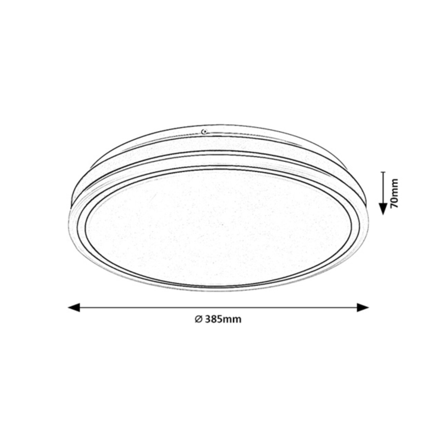 Rabalux - LED dimmelhető mennyezeti lámpatest LED/20W/230V 3000-6500K átm. 38,5 cm fekete + távirányító