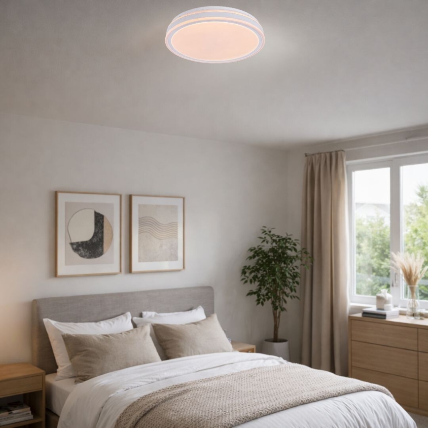 Rabalux - Dimmelhető LED mennyezeti lámpatest LED/23W/230V 3000-6500K átm. 38,5 cm fehér + távirányító