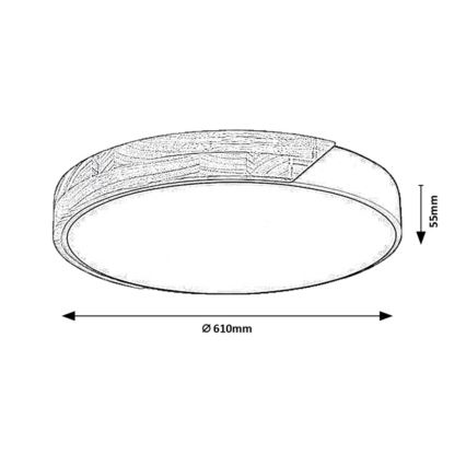 Rabalux - LED mennyezeti lámpa LED/24W/230V 3000K fehér/tölgy Ø 61 cm