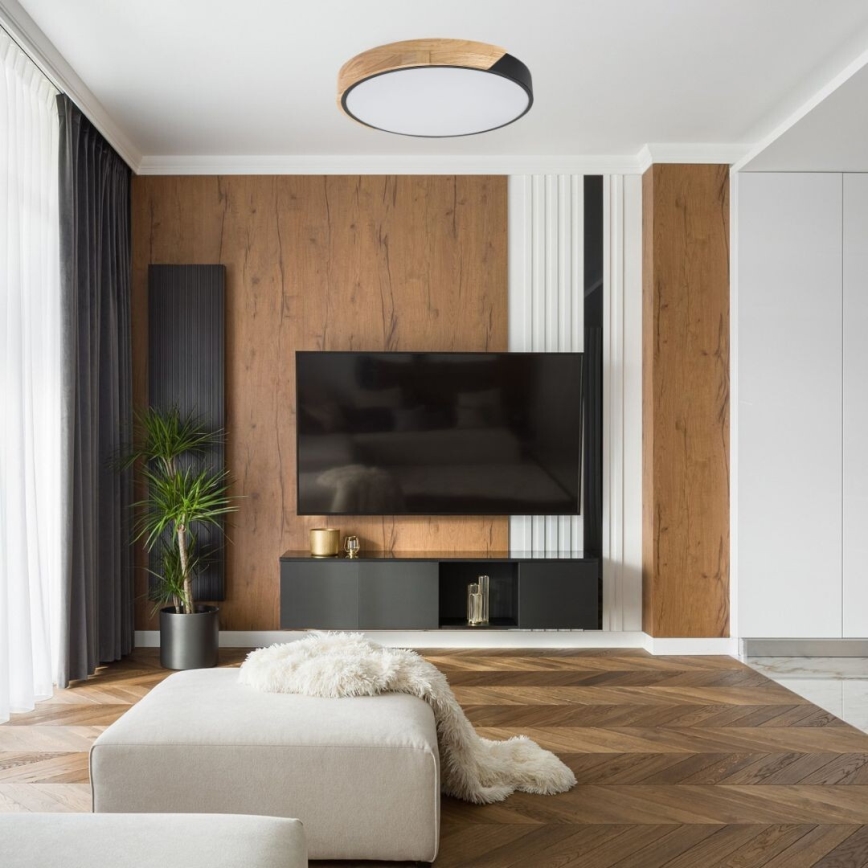 Rabalux - LED mennyezeti lámpa LED/42W/230V 3000/4000/6500K fekete/tölgy átm. 61 cm