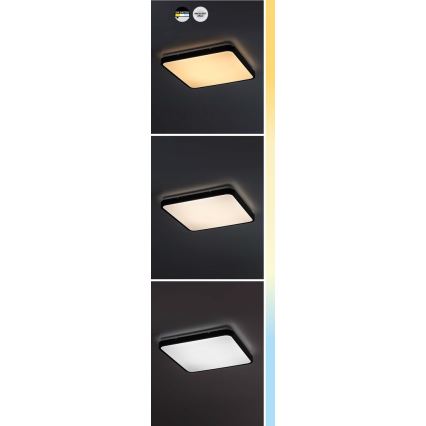 Rabalux - LED Fürdőszobai mennyezeti lámpa LED/24W/230V 3000/4000/6000K IP44 29x29 cm fekete