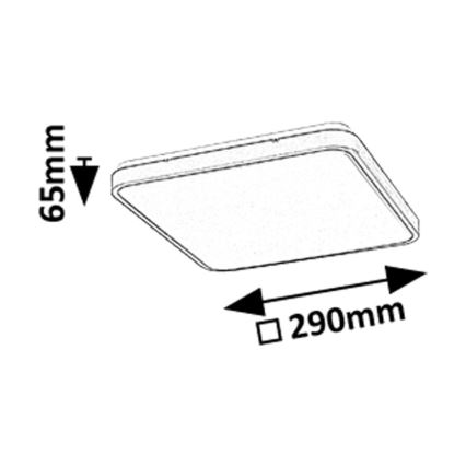 Rabalux - LED Fürdőszobai mennyezeti lámpa LED/24W/230V 3000/4000/6000K IP44 29x29 cm fekete