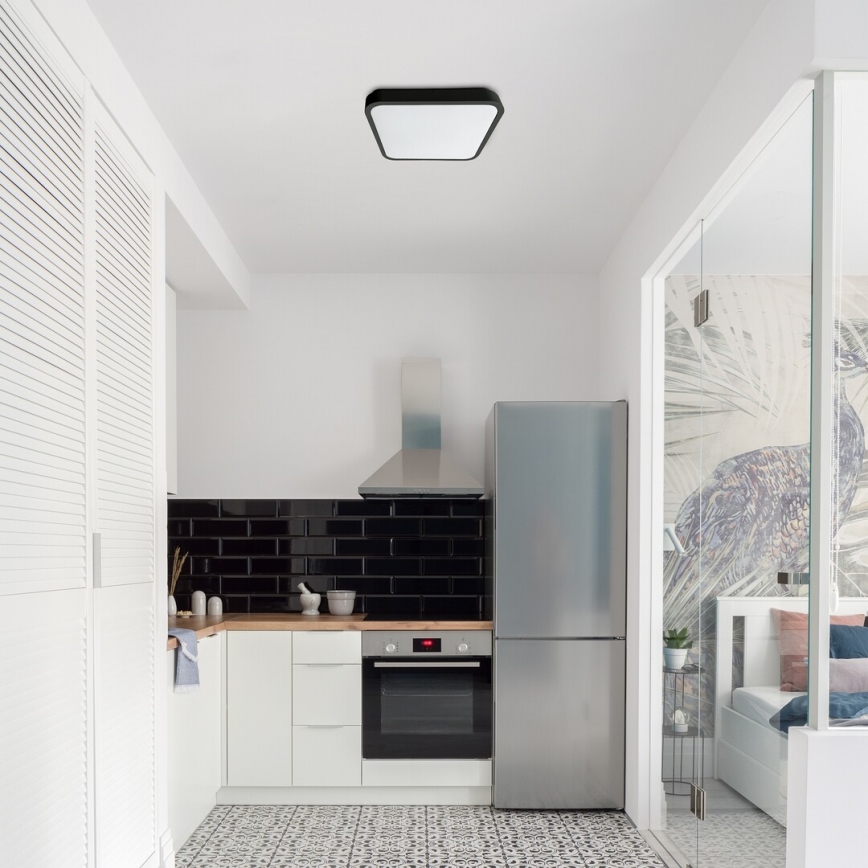 Rabalux - LED dimmelhető fürdőszobai lámpa LED/36W/230V 3000-6000K IP44 42x42 cm fekete + távirányítás
