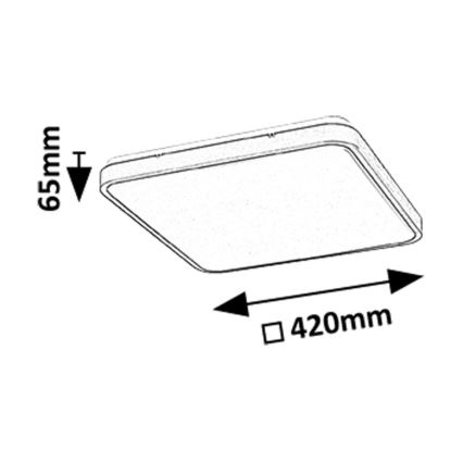 Rabalux - LED dimmelhető fürdőszobai lámpa LED/36W/230V 3000-6000K IP44 42x42 cm fekete + távirányítás