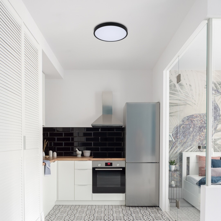 Rabalux - LED Fürdőszobai mennyezeti lámpa LED/24W/230V 3000/4000/6000K IP44 átm. 35,5 cm fekete