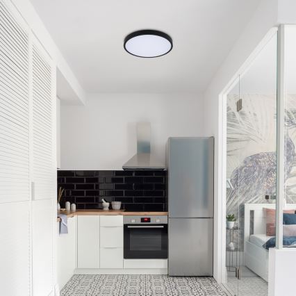 Rabalux - LED dimmelhető fürdőszobai lámpa LED/24W/230V 3000-6000K IP44 átm. 35,5 cm fekete + távirányítás