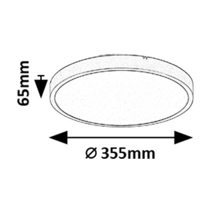 Rabalux - LED dimmelhető fürdőszobai lámpa LED/24W/230V 3000-6000K IP44 átm. 35,5 cm fekete + távirányítás