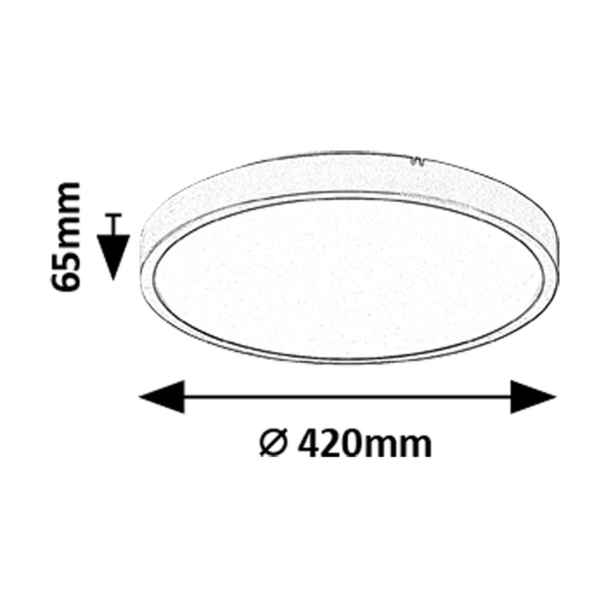 Rabalux - LED Fürdőszobai mennyezeti lámpa LED/36W/230V 3000/4000/6000K IP44 átm. 42 cm fekete