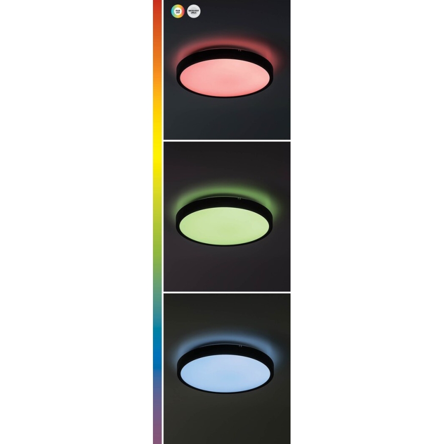 Rabalux - LED RGB állítható fényerejű fürdőszobai mennyezeti lámpa LED/36W/230V 3000-6000K Wi-Fi Tuya IP44 átm. 42 cm fekete