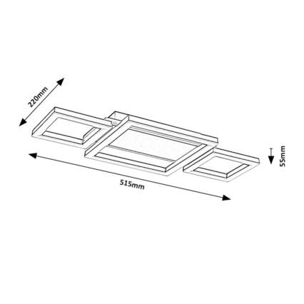 Rabalux - LED mennyezeti lámpa LED/24W/230V 51,5x22 cm