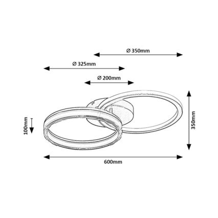 Rabalux - LED Dimmelhető mennyezeti lámpa LED/38W/230V 3000-6500K 60x35 cm + távirányító