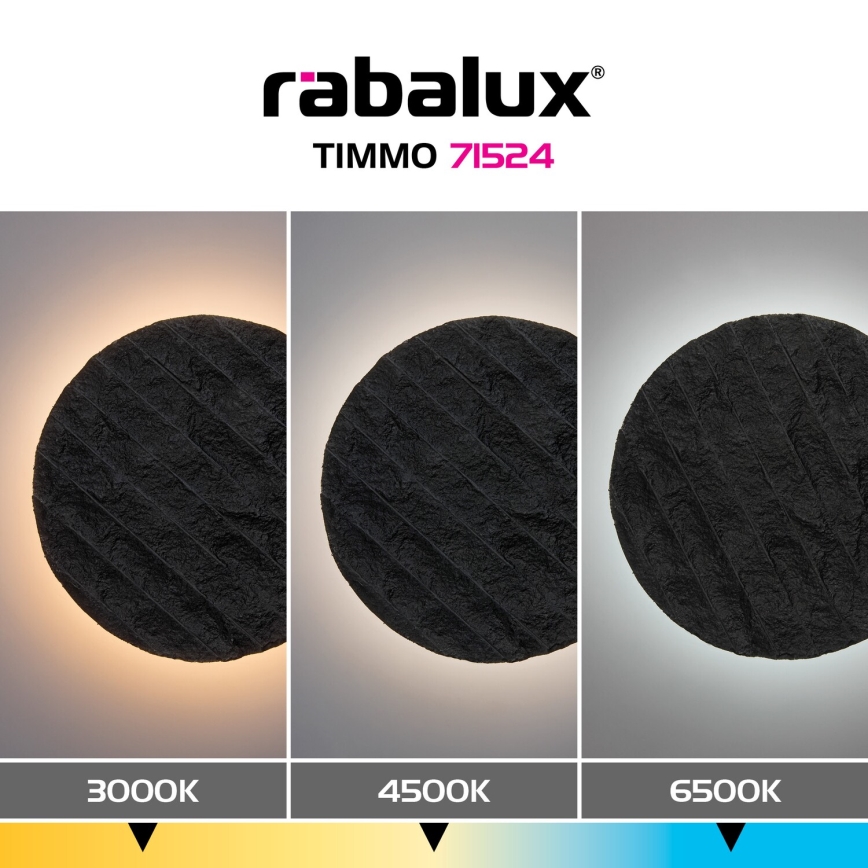 Rabalux - LED fali lámpa LED/12W/230V 3000/4500/6500K fekete