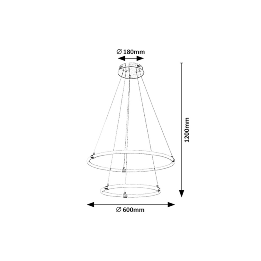 Rabalux - LED állítható fényerejű függeszték kábellel LED/55W/230V + távirányító