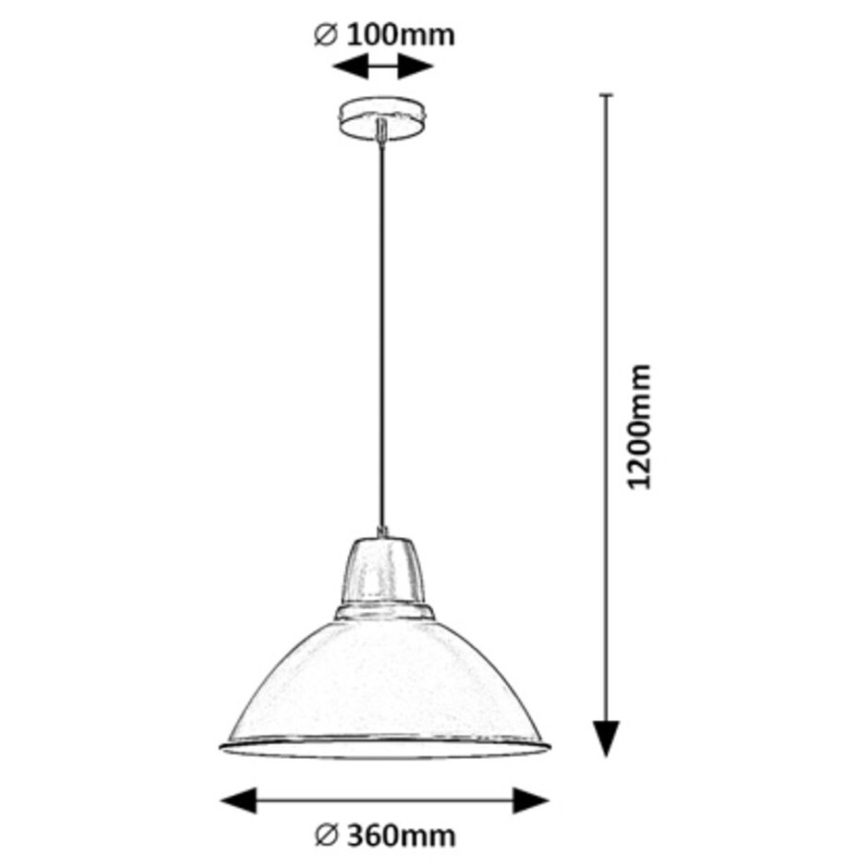 Rabalux - Zsinóros függeszték 1xE27/60W/230V Ø 36 cm fekete