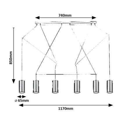 Rabalux - Függeszték kábelre 6xGU10/50W/230V