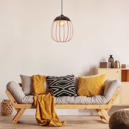 Rabalux - Csillár zsinóron 1xE27/60W/230V fekete/narancs