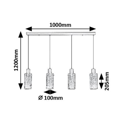 Rabalux - Csillár zsinóron 4xE27/60W/230V