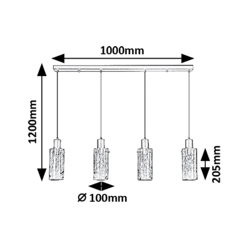 Rabalux - Csillár zsinóron 4xE27/60W/230V