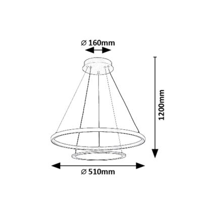Rabalux - LED Dimmelhető csillár zsinóron LED/42W/230V 3000-6500K + távirányítás