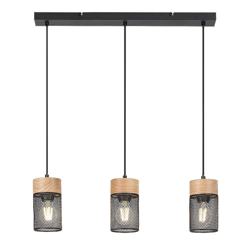 Rabalux - Függeszték kábelre 3xE27/25W/230V bükk