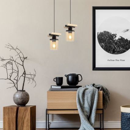 Rabalux - Fenyőfa rúdra szerelhető csillár 1xE27/25W/230V