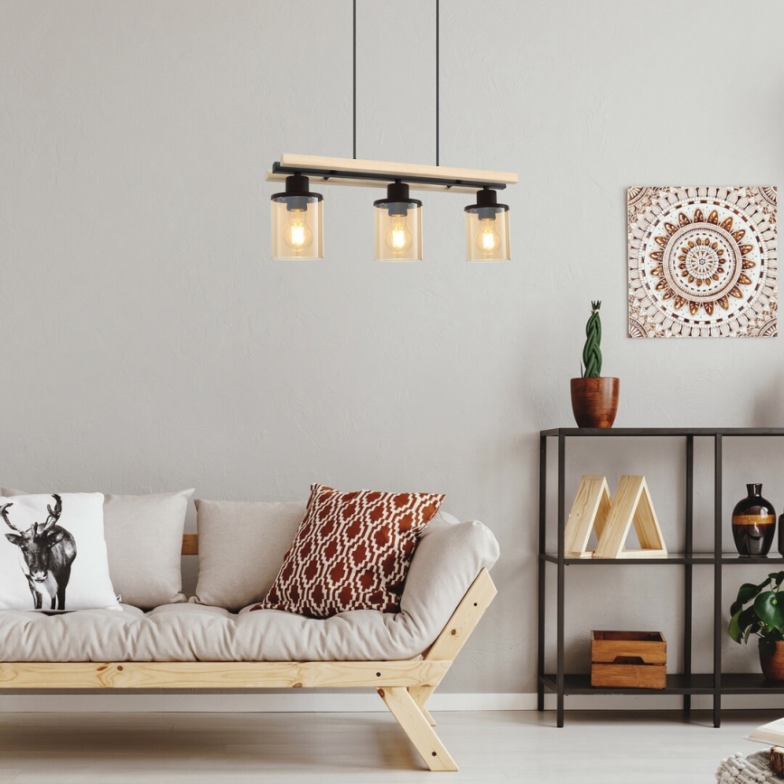 Rabalux - Függeszték kábelre 3xE27/25W/230V fenyő